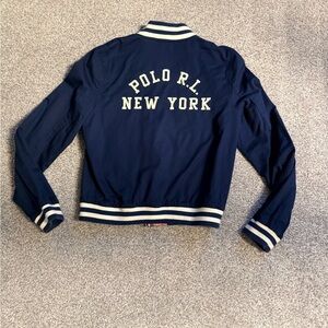 Polo by Ralph Lauren Navy Women’s Reversible Bomber with plaid